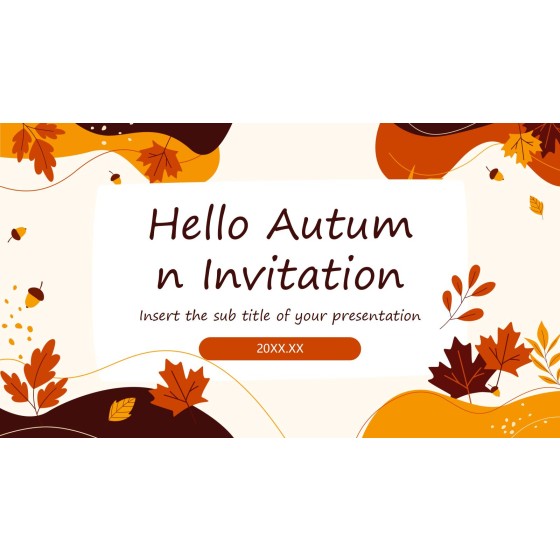 Warm‑Tone Fluid Maple Leaf Autumn Event Planning PPT Template
